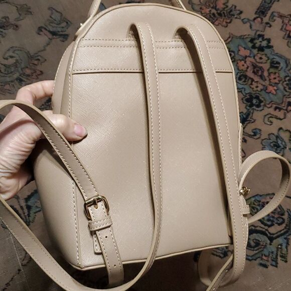 TRENDY oyster pinkish snakeskin PUFFER VEGAN MINI BACKPACK - Picture 7 of 11